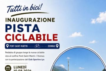 locandina con informazioni su inaugurazione pista ciclabile
